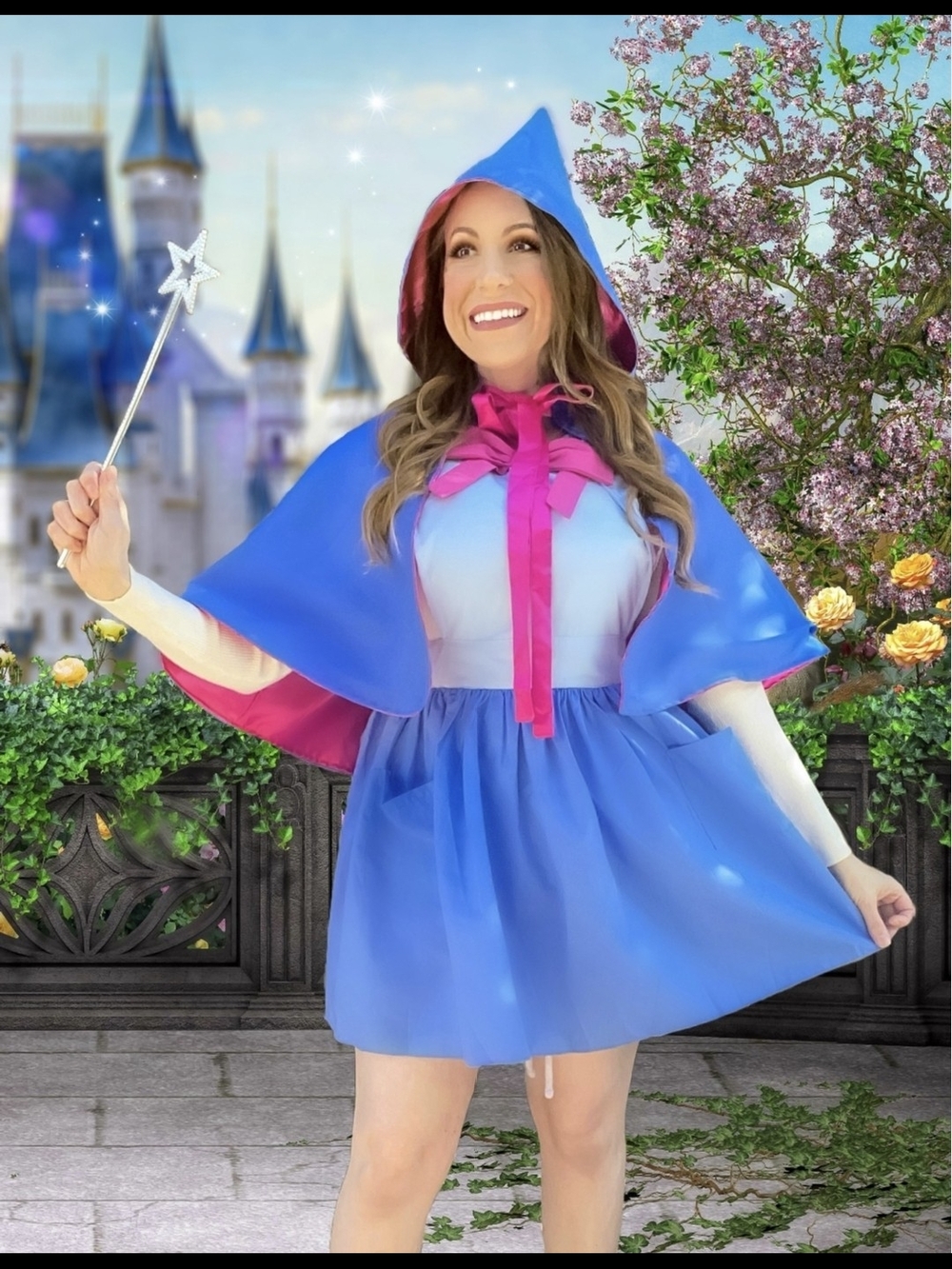 Cinderella Fairy Godmother Costume Cape Apron Women's Handmade Halloween Costume